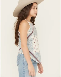 Rock & Roll Denim Girls' Scarf Print Tank