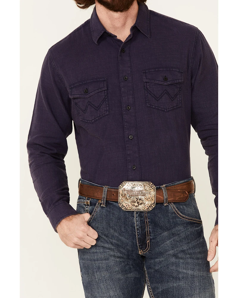 Wrangler Retro Premium Men's Solid Long Sleeve Button-Down Western Shirt