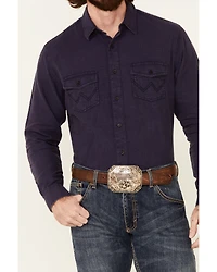 Wrangler Retro Premium Men's Solid Long Sleeve Button-Down Western Shirt