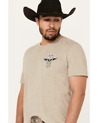 Cody James Men's Guns Blazin Skeleton Cowboy Short Sleeve Graphic T-Shirt