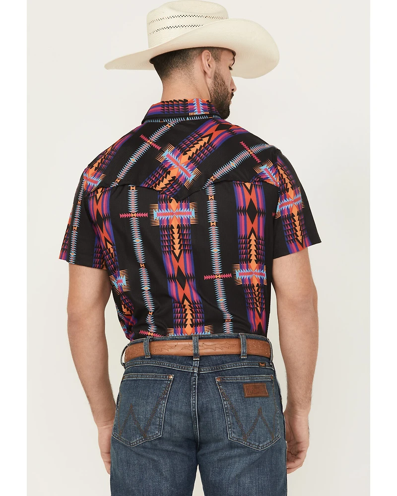 Rock & Roll Denim Men's Boot Barn Exclusive TEK Southwestern Striped Short Sleeve Snap Shirt
