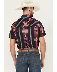 Rock & Roll Denim Men's Boot Barn Exclusive TEK Southwestern Striped Short Sleeve Snap Shirt