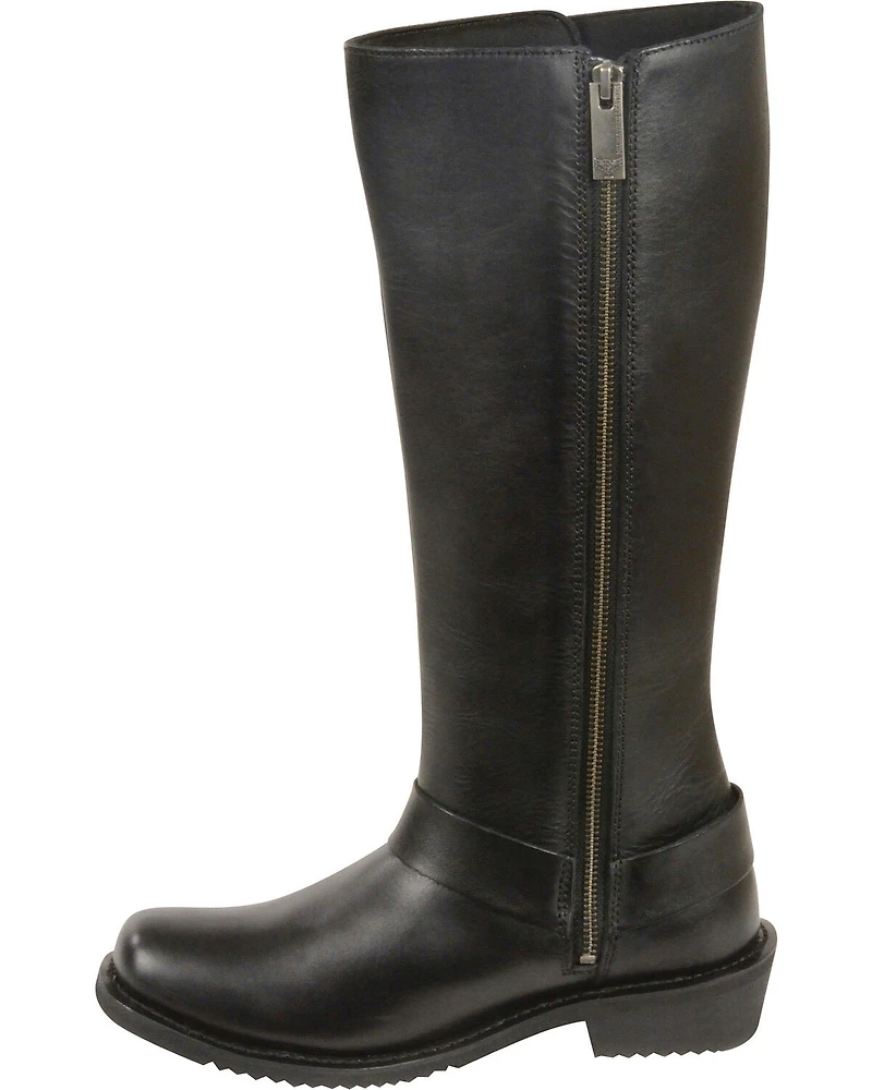 Milwaukee Leather Women's 14" Full Lacing Classic Harness Boots - Square Toe Wide