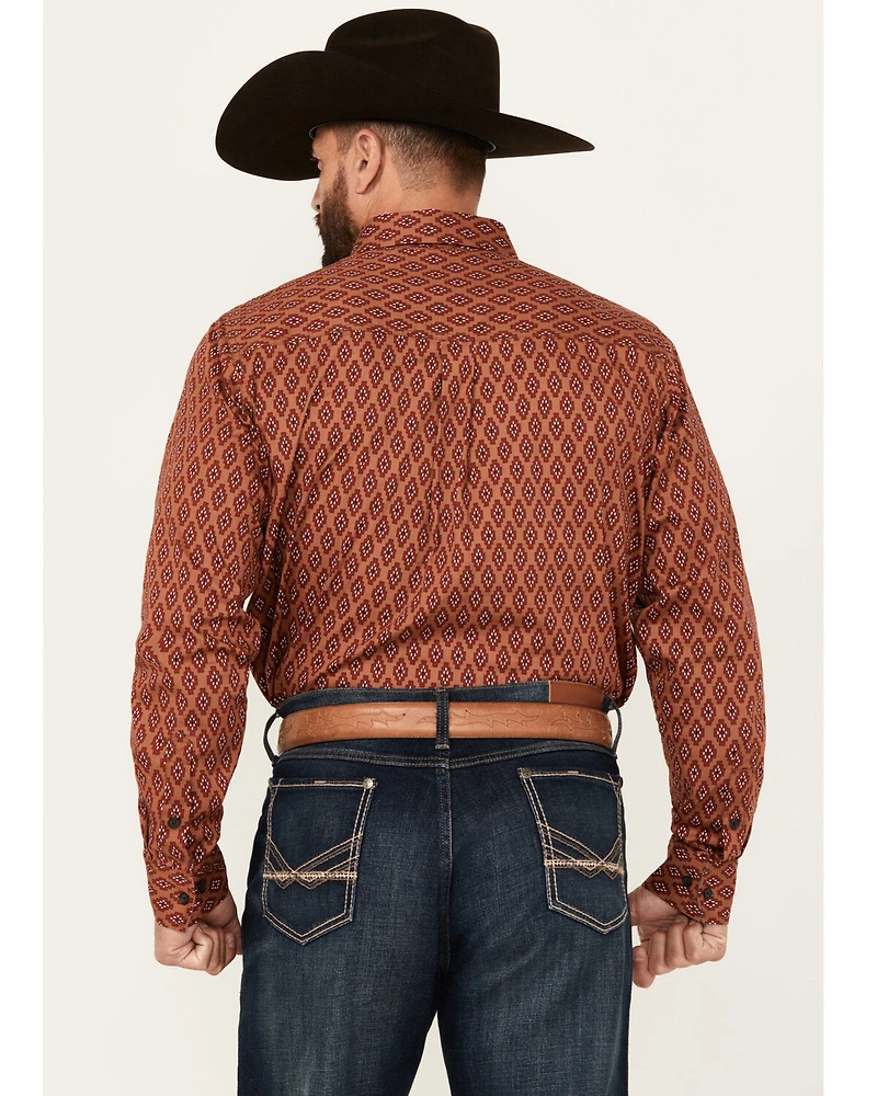 Cody James Men's Kenneth Southwestern Geo Print Long Sleeve Button-Down Stretch Western Shirt