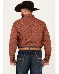 Cody James Men's Kenneth Southwestern Geo Print Long Sleeve Button-Down Stretch Western Shirt