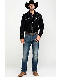 Scully Men's Embroidered Long Sleeve Snap Western Shirt
