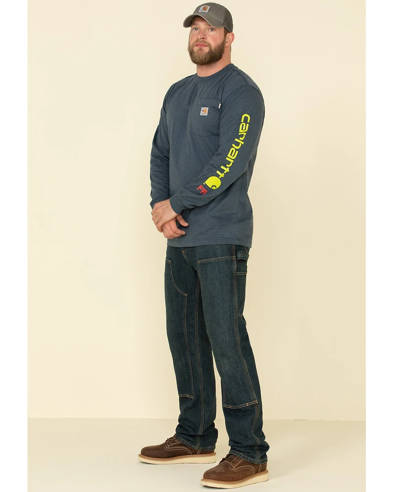 Carhartt Men's M-FR Midweight Signature Logo Long Sleeve Work Shirt