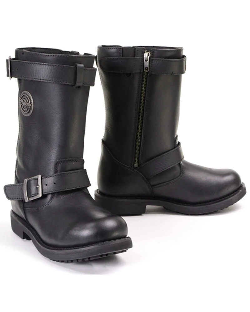Milwaukee Leather Women's 11" Classic Engineer Motorcycle Boots - Round Toe