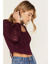 Idyllwind Women's Date Night Floral Lace Crop Top