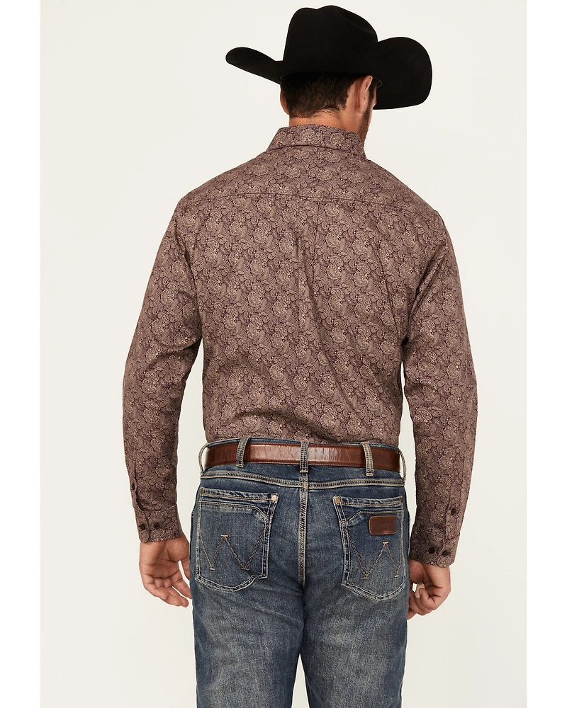 Justin Men's Boot Barn Exclusive Paisley Print Long Sleeve Button-Down Stretch Western Shirt