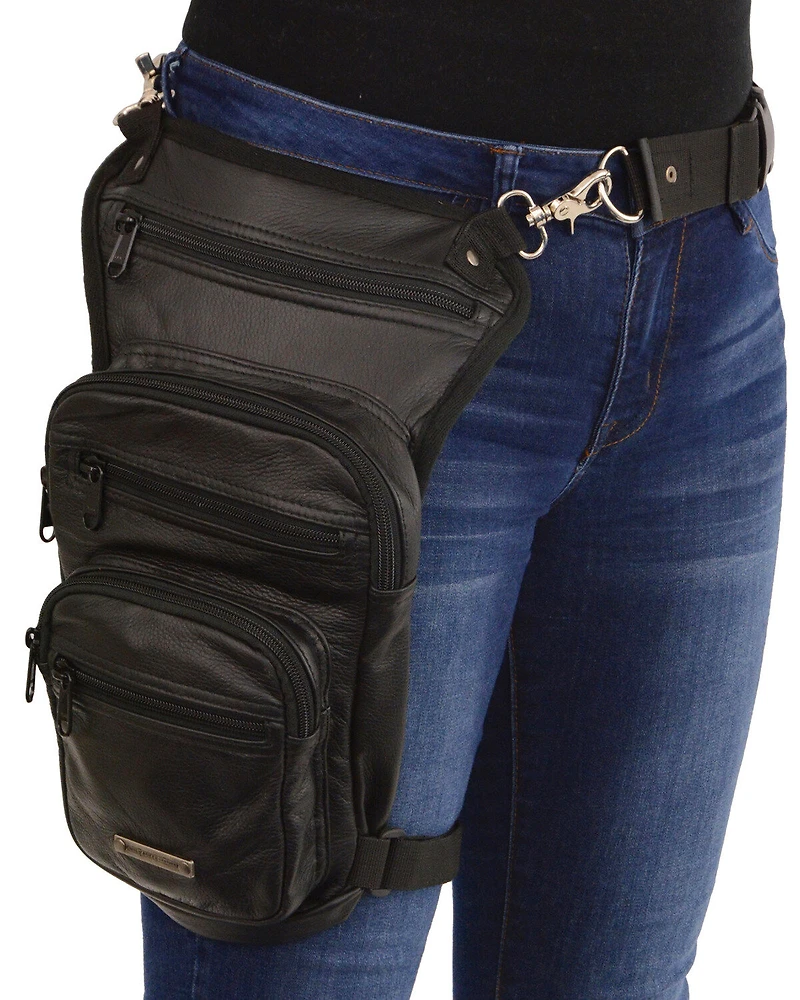 Milwaukee Leather Large Concealed Carry Leather Thigh Bag