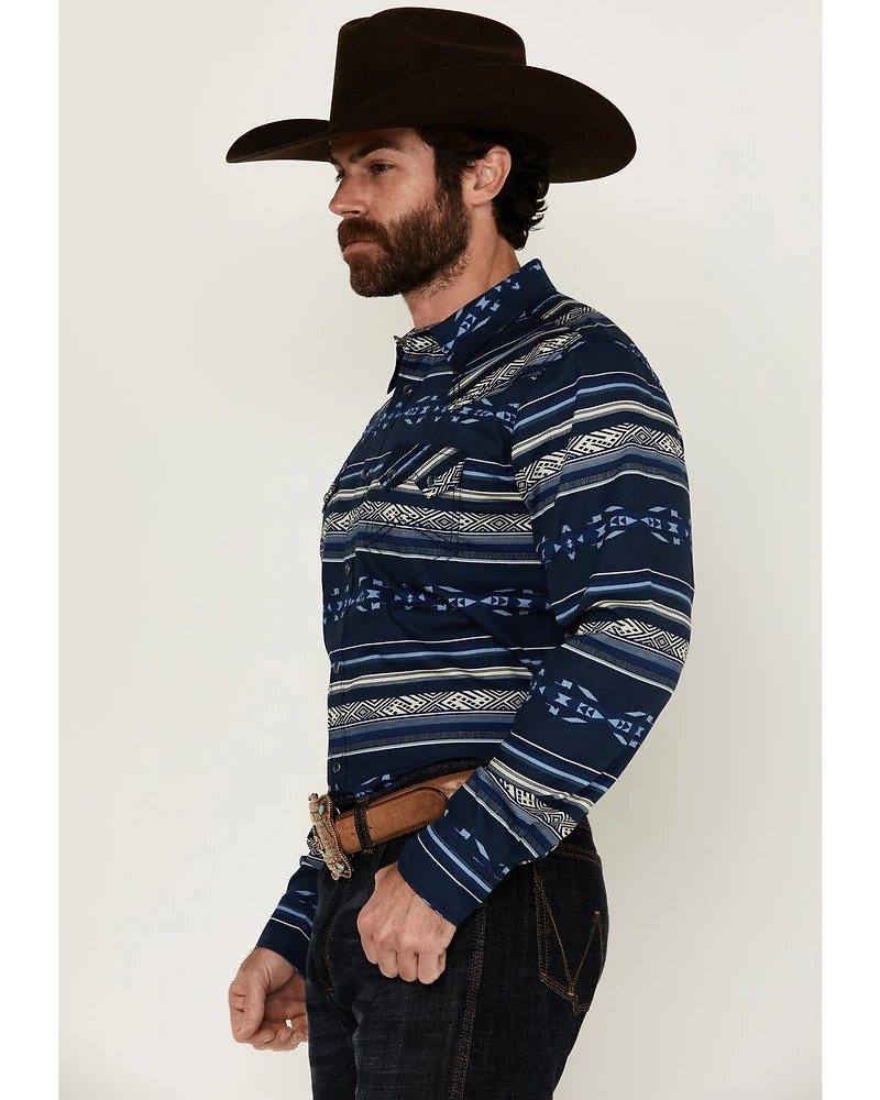 Cody James Men's Distance Southwestern Striped Long Sleeve Snap Western Shirt