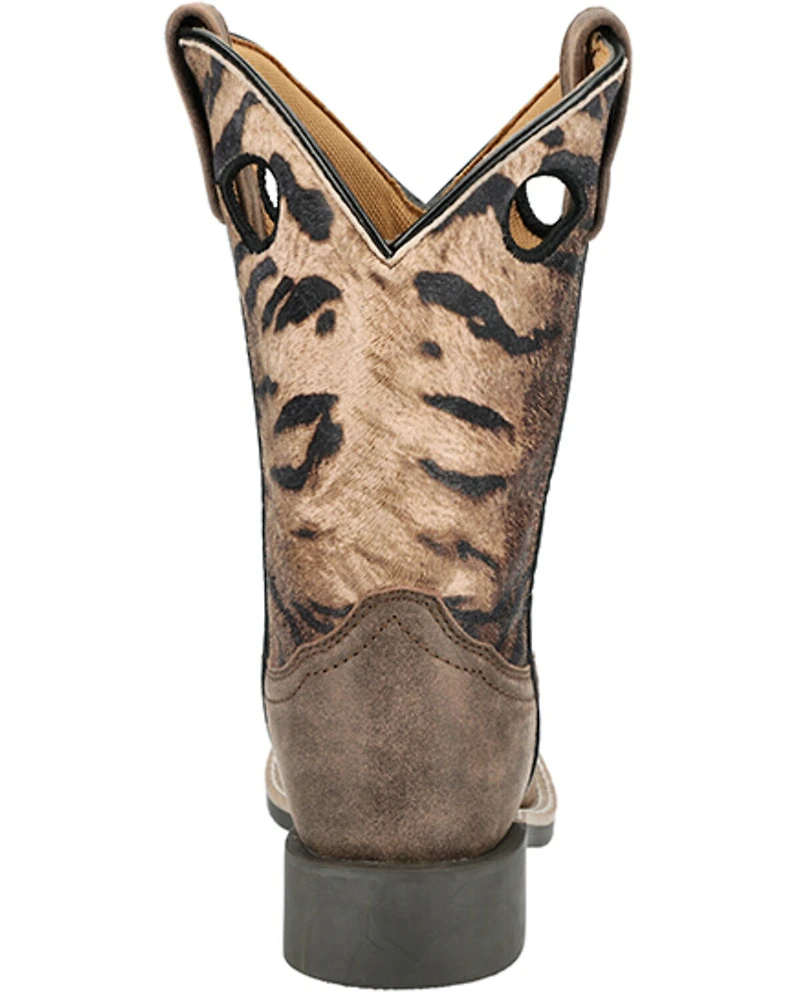 Smoky Mountain Little Girls' Safari Western Boots - Broad Square Toe