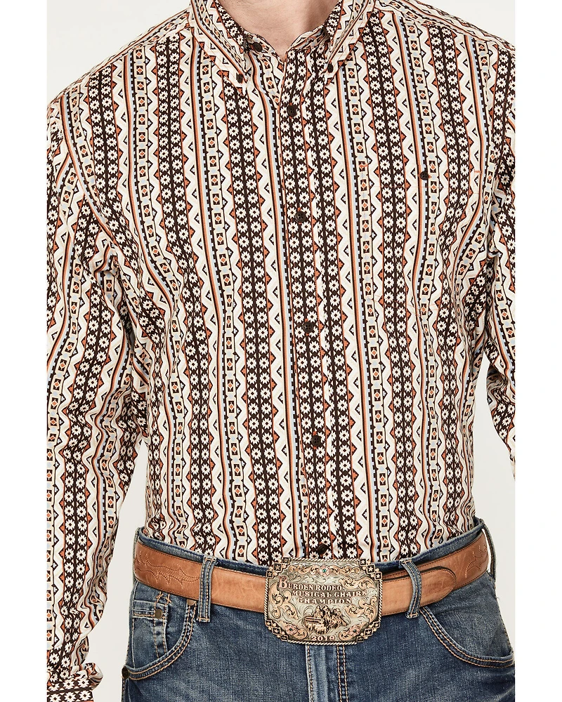 RANK 45® Men's Buckline Striped Long Sleeve Button-Down Western Shirt