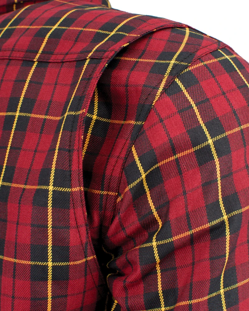 Milwaukee Performance Men's Aramid Reinforced Checkered Flannel Biker Shirt - Big & Tall