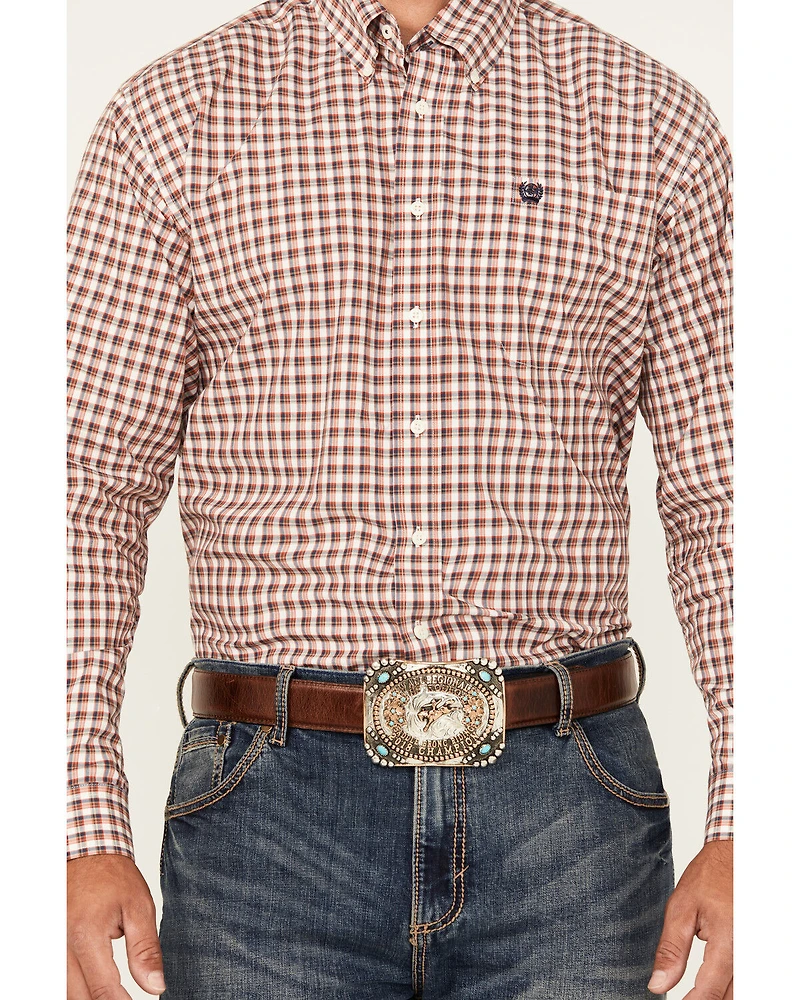 Cinch Men's Plaid Print Long Sleeve Button-Down Western Shirt