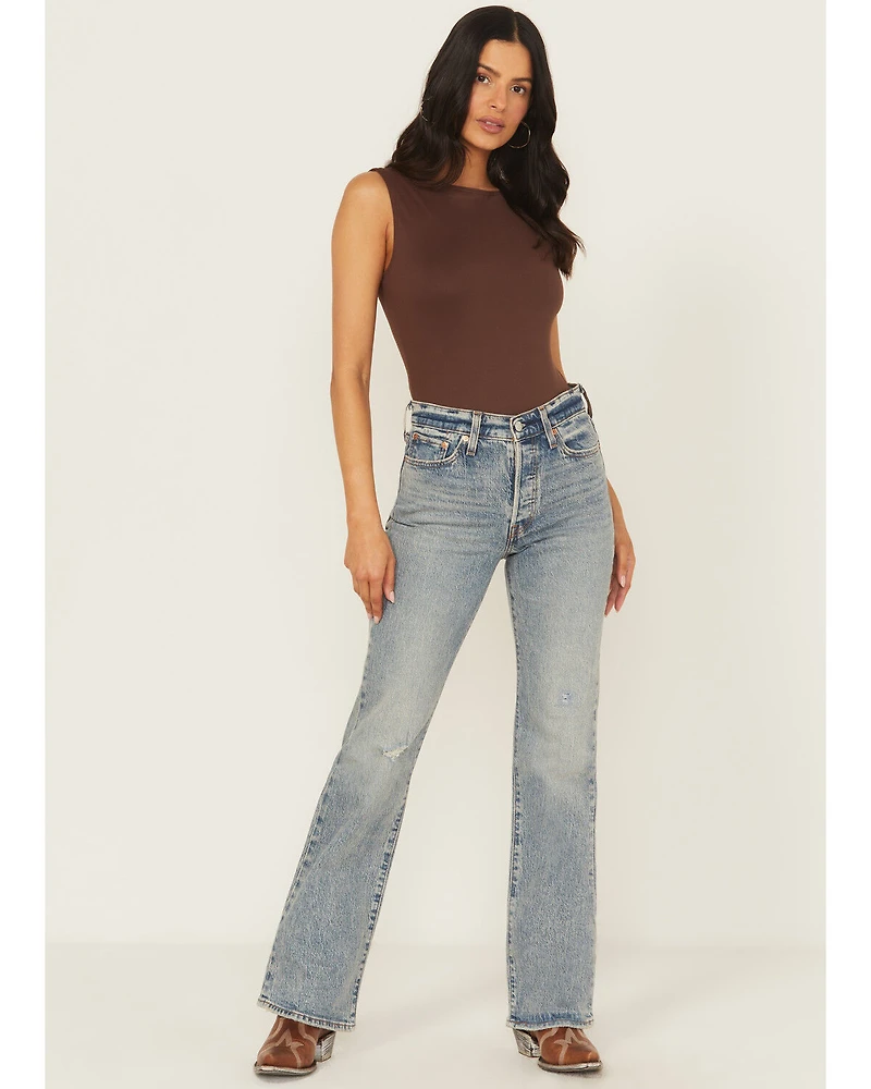 Levi's Premium Women's Boots Are Back Town Medium Wash Bootcut Stretch Denim Jeans