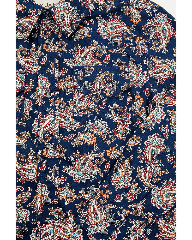 Cody James Toddler Boys' Grand Finale Paisley Print Long Sleeve Snap Western Shirt