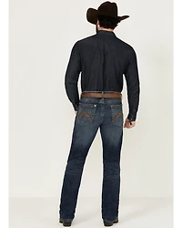 Rock 47 by Wrangler Men's Cowboy Hat Dark Wash Slim Bootcut Stretch Denim Jeans