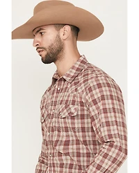 Blue Ranchwear Men's Mojave Plaid Print Long Sleeve Snap Western Shirt