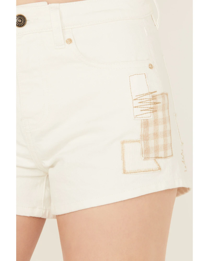 Cleo + Wolf Women's High Rise 3" Inseam Patched Shorts