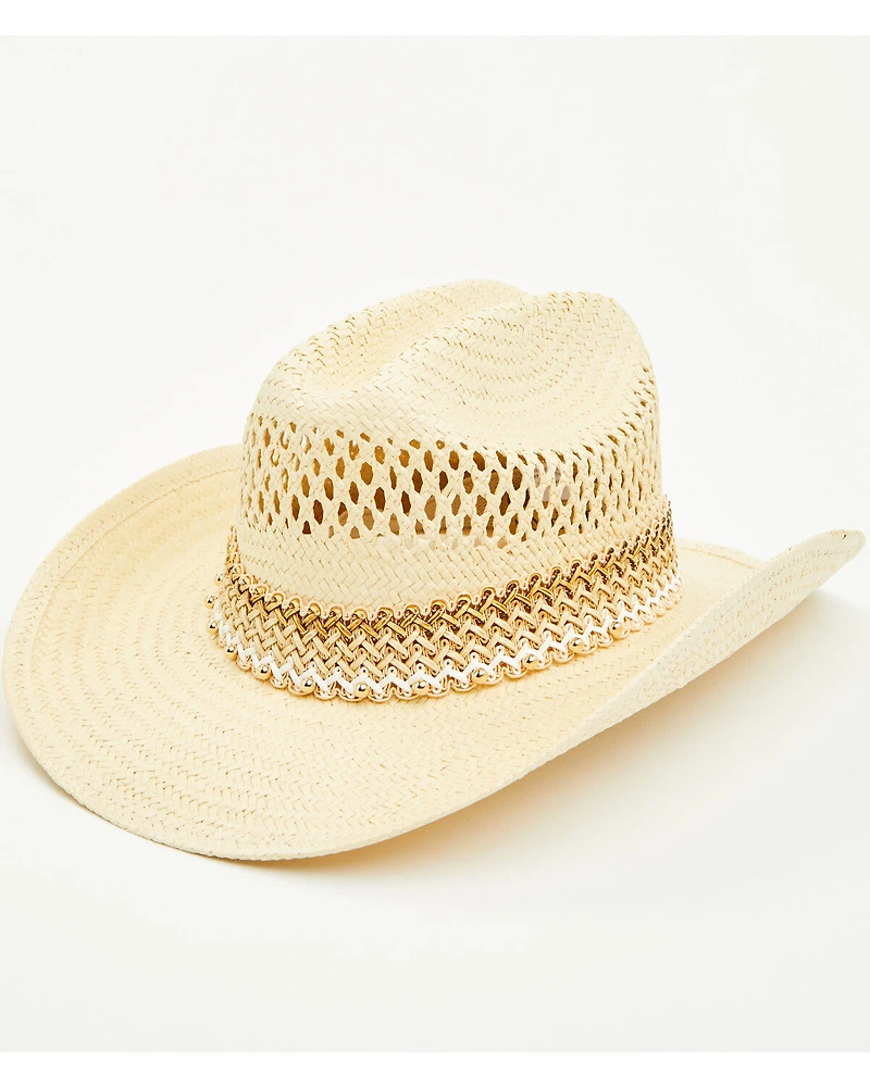 Shyanne Women's Beaded Straw Cowboy Hat