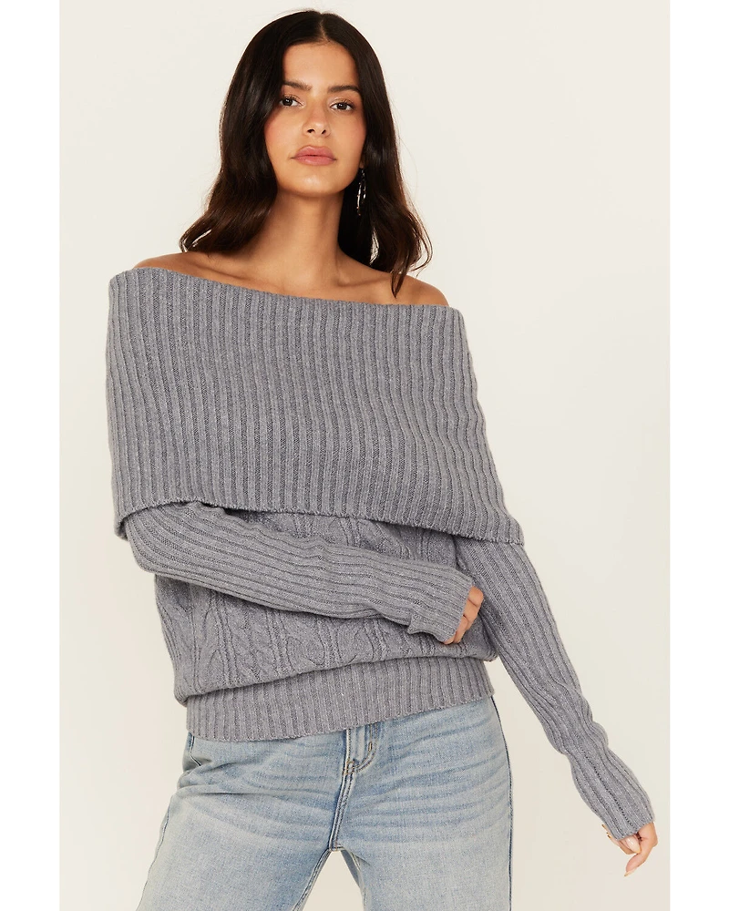 Shyanne Women's Off The Shoulder Cable Knit Sweater
