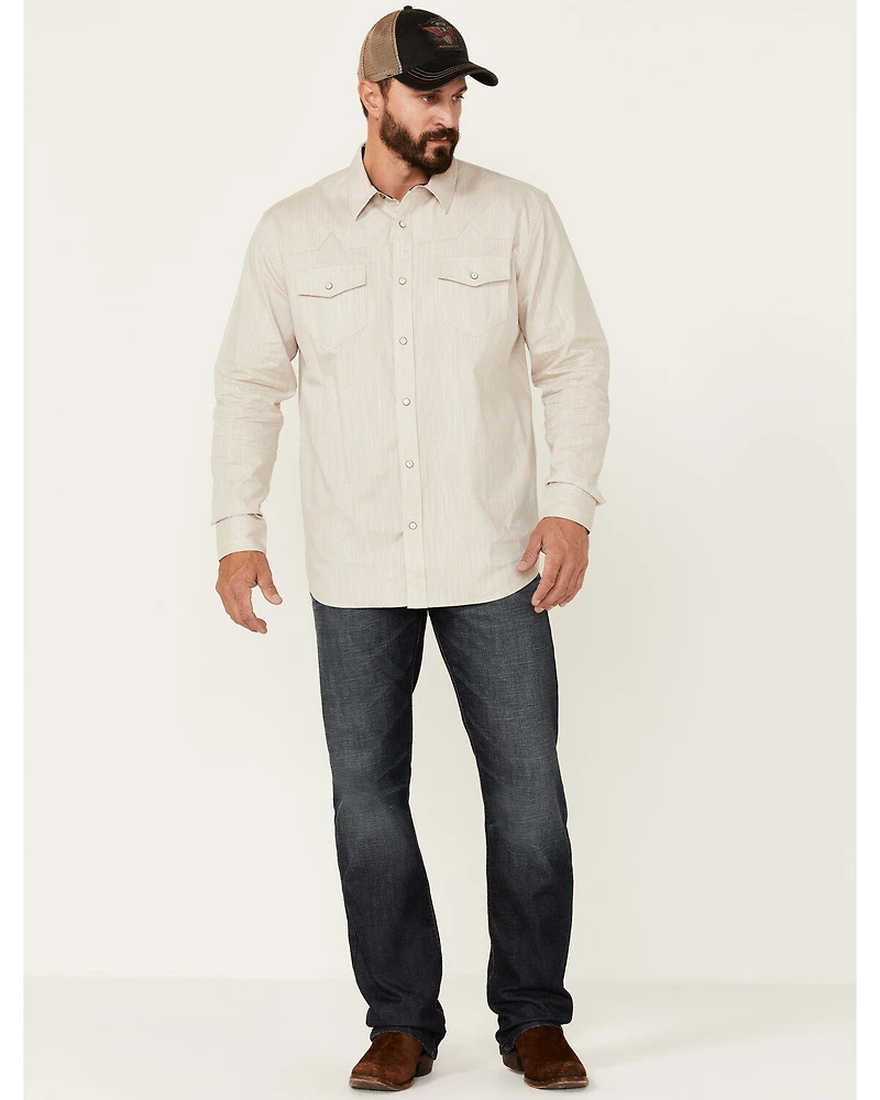 Moonshine Spirit Men's Solid Tan Ironwood Long Sleeve Snap Western Shirt