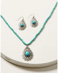 Shyanne Women's Turquoise Beaded Teardrop Jewelry Set - 2 Piece