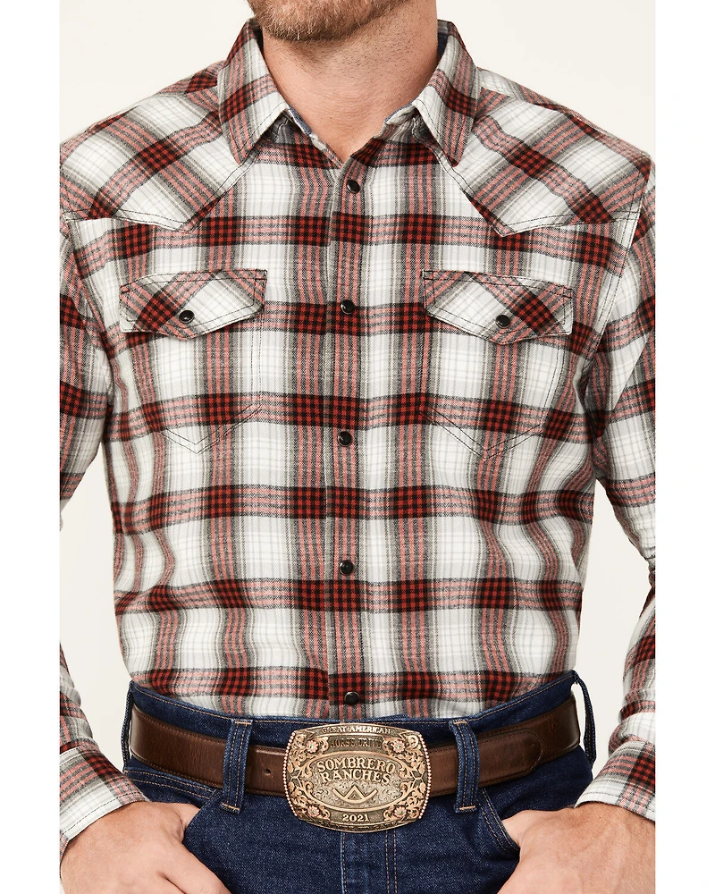 Cody James Men's Alrighty Plaid Print Long Sleeve Snap Western Flannel Shirt