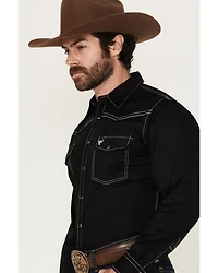 Cowboy Hardware Men's Hecho en Mexico Solid Long Sleeve Snap Western Shirt
