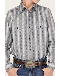 Panhandle Boys' Zig Zag Stripe Print Long Sleeve Western Snap Shirt