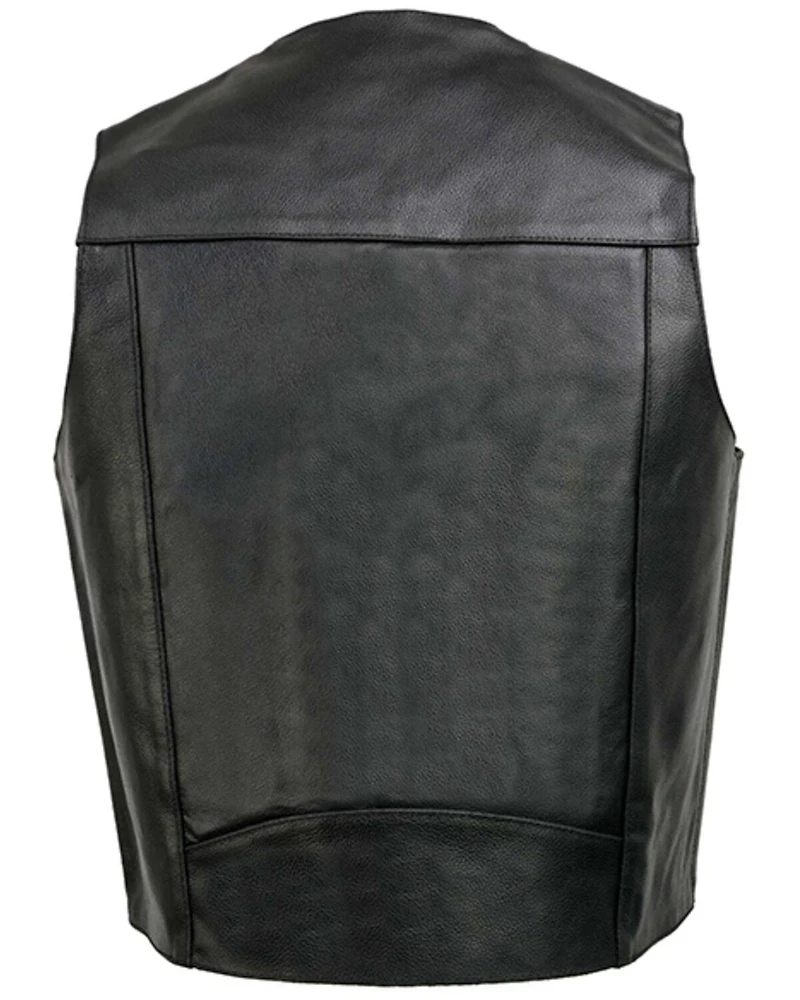 Milwaukee Leather Men's Classic Snap Front Biker Vest - Big