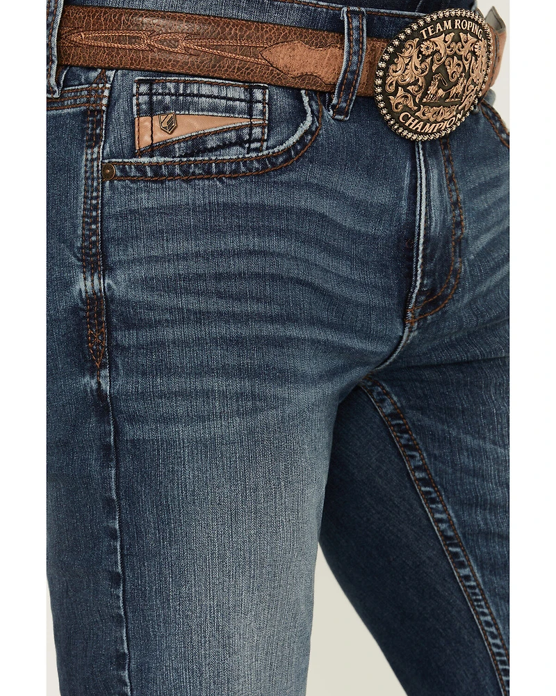RANK 45® Men's Yuma Wash Trigger Slim Bootcut Performance Stretch Denim Jeans