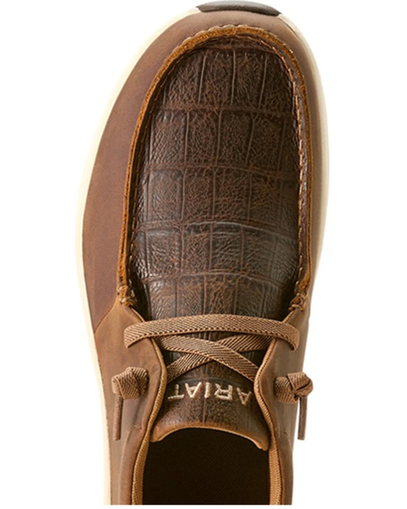 Ariat Men's Buckeye Crocodile Print Casual Shoes - Moc Toe