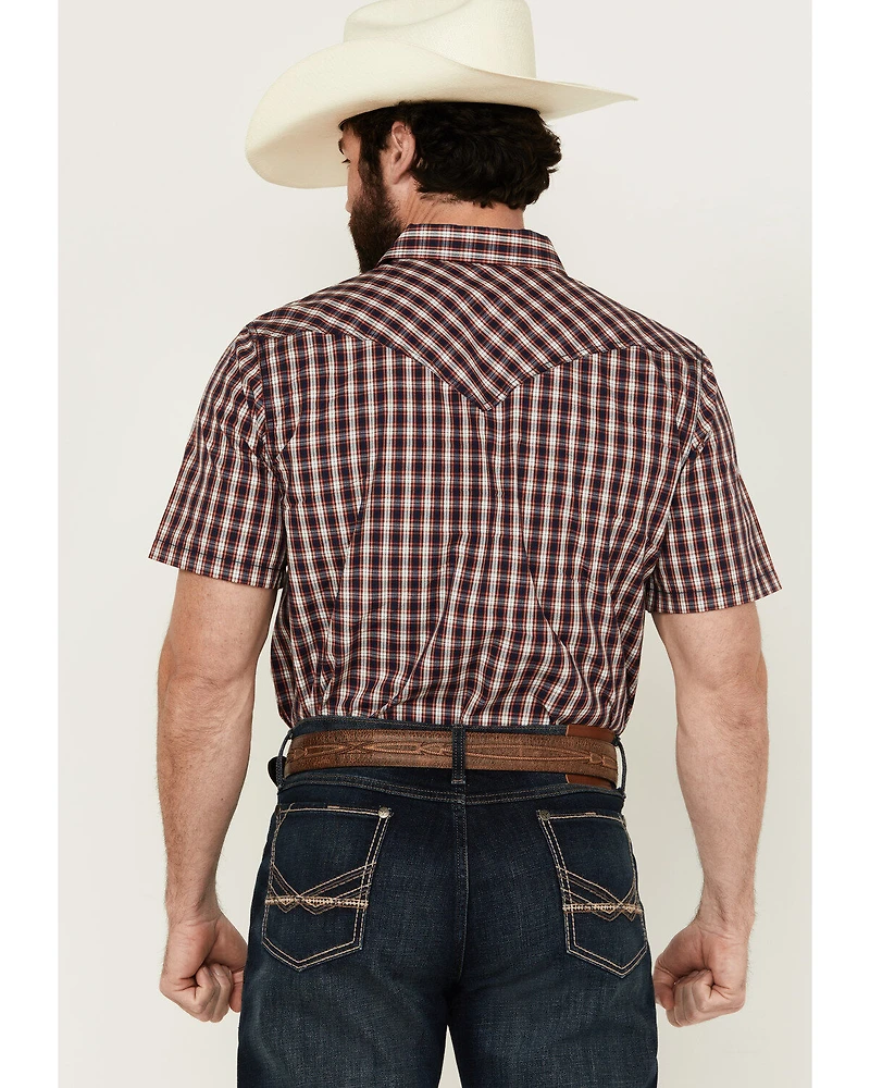 Cody James Men's Sammy Plaid Print Short Sleeve Snap Western Shirt