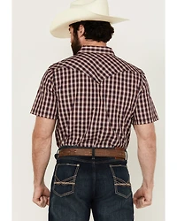 Cody James Men's Sammy Plaid Print Short Sleeve Snap Western Shirt