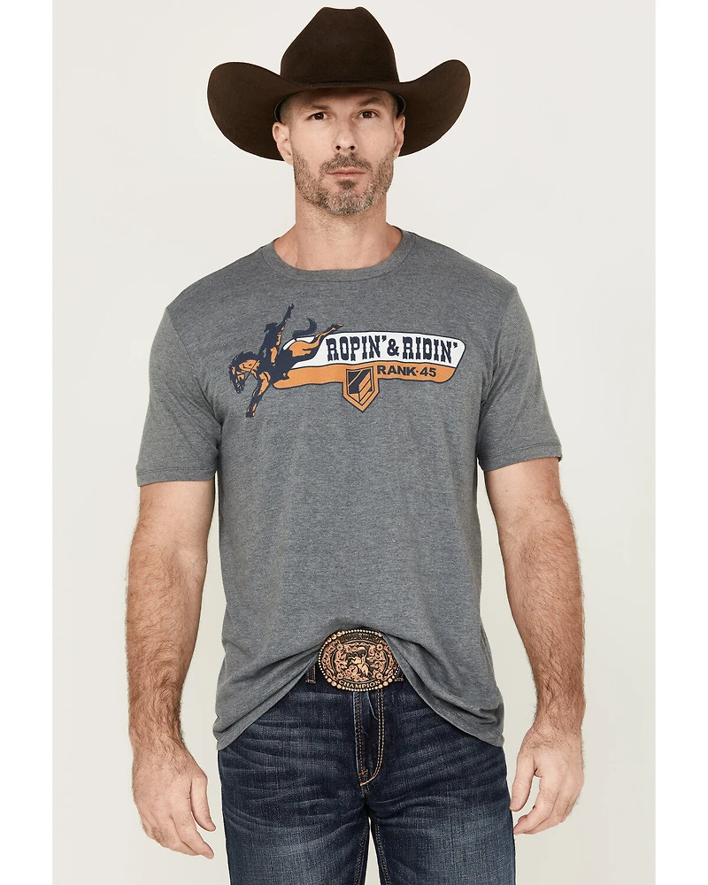 RANK 45® Men's Ridin' & Ropin' Short Sleeve Graphic T-Shirt
