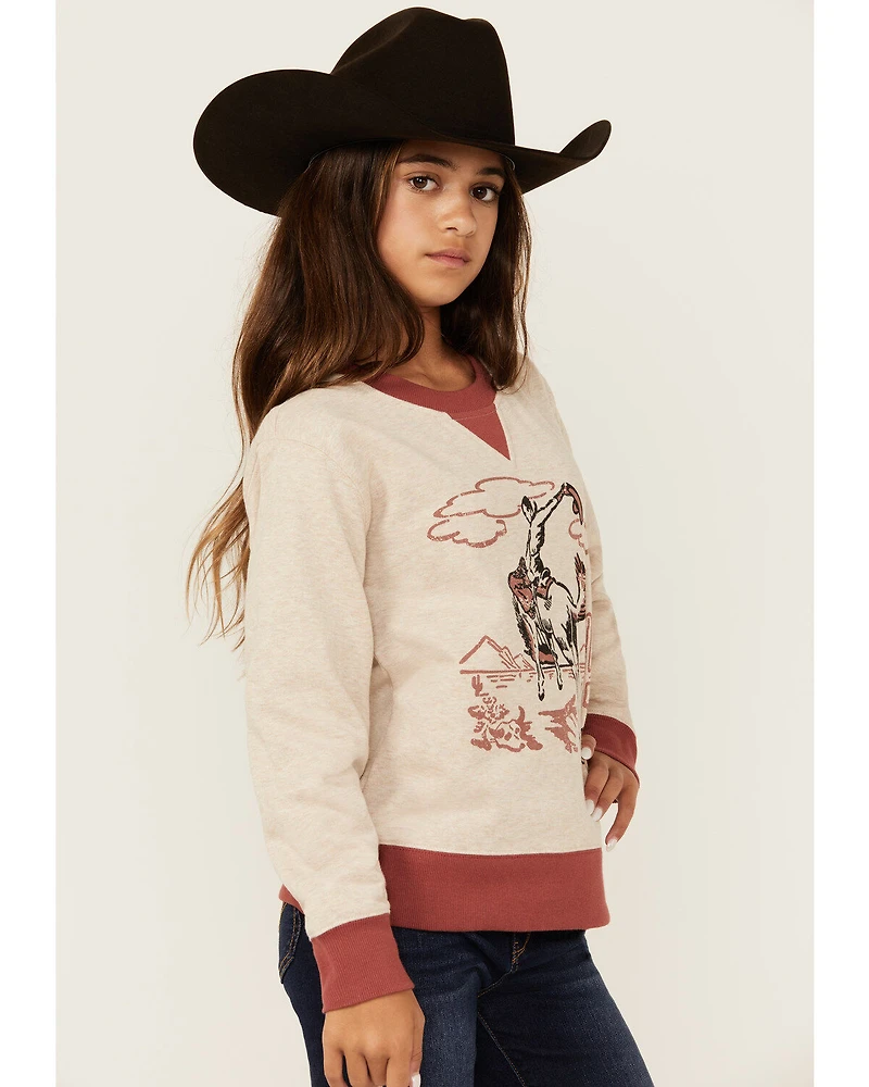 Ariat Girls' Bronco Print Long Sleeve Graphic Shirt