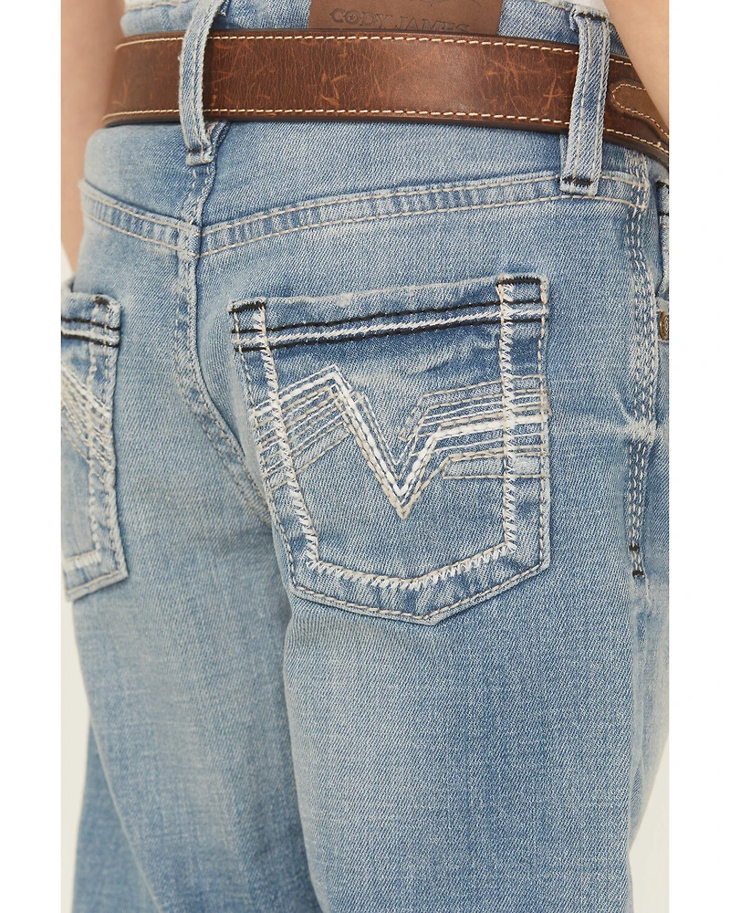 Cody James Little Boys' Stampede Light Wash Slim Bootcut Comfort Stretch Denim Jeans