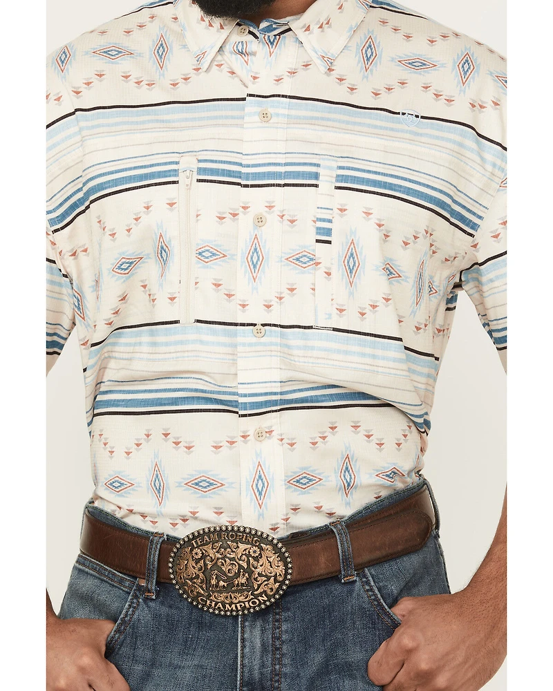 Ariat Men's VenTek Southwestern Striped Short Sleeve Button-Down Western Shirt