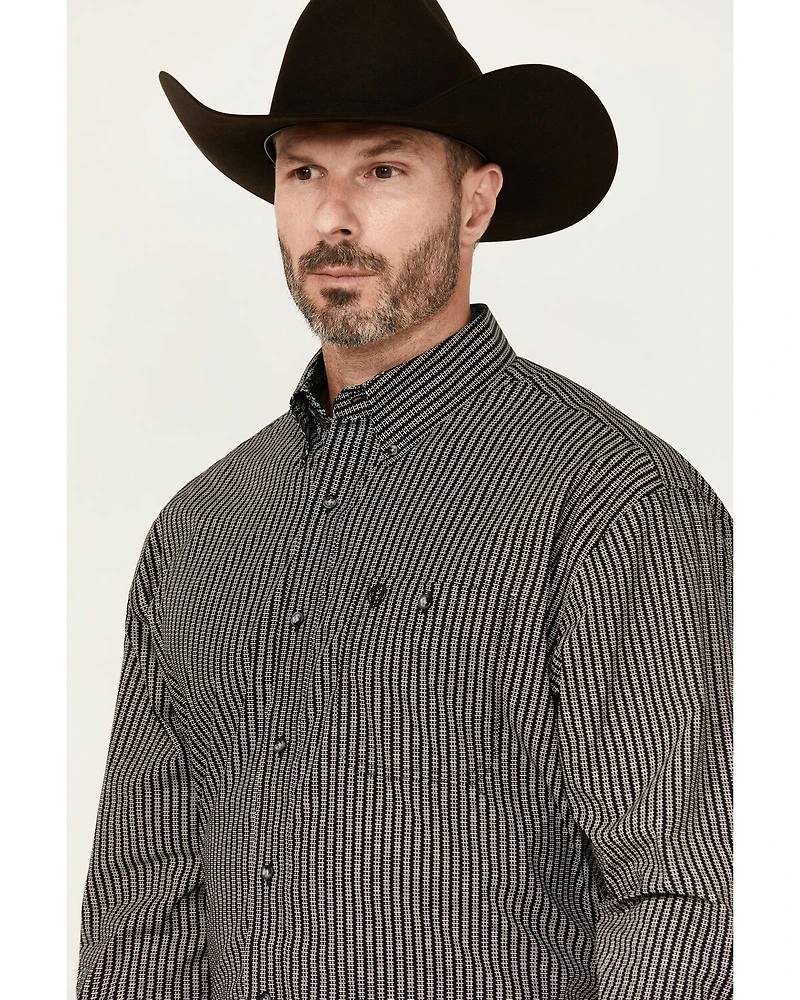 George Strait by Wrangler Geo Print Long Sleeve Button-Down Stretch Western Shirt
