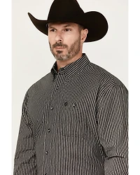 George Strait by Wrangler Geo Print Long Sleeve Button-Down Stretch Western Shirt