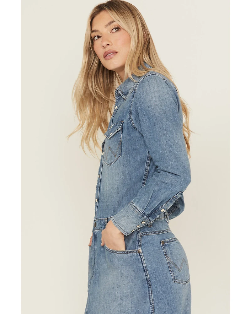 Wrangler Women's Long Sleeve Denim Mini Dress