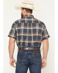 Cody James Men's High Plains Ranch Plaid Print Short Sleeve Button-Down Stretch Western Shirt