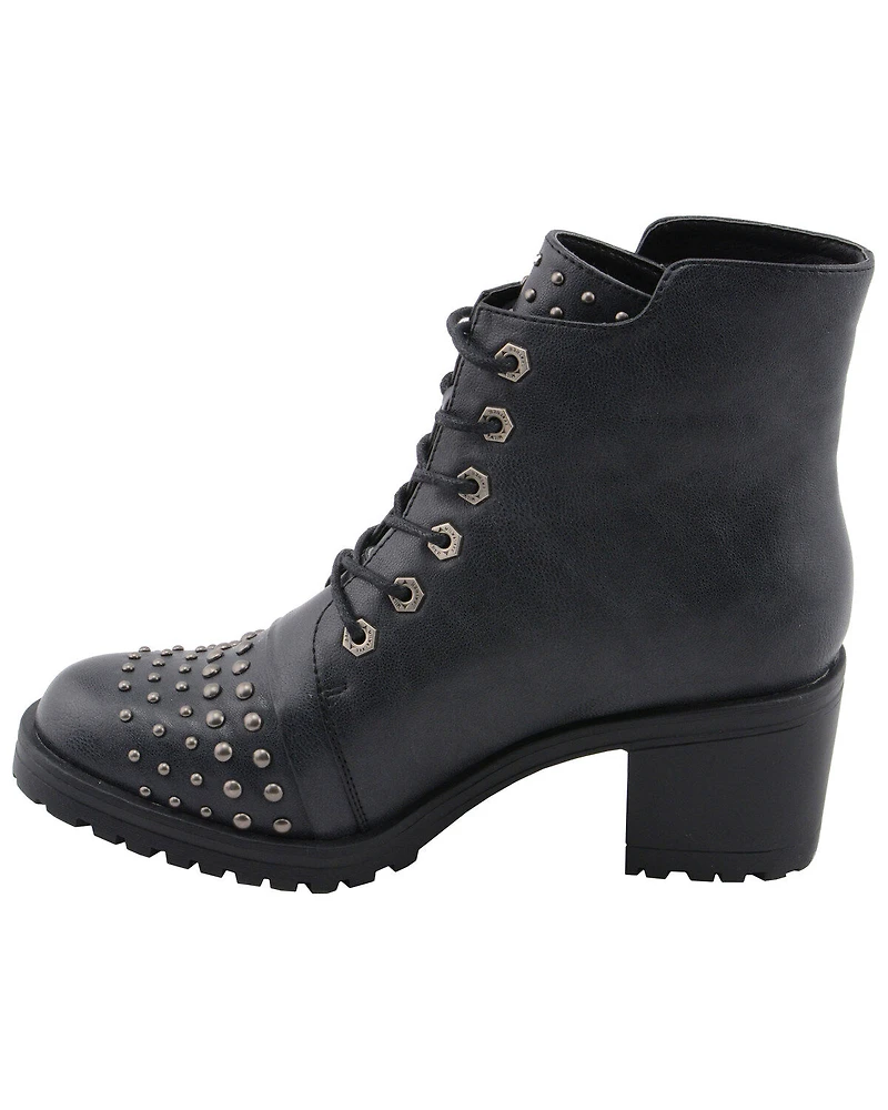 Milwaukee Leather Women's Studded Rocker Boots - Round Toe