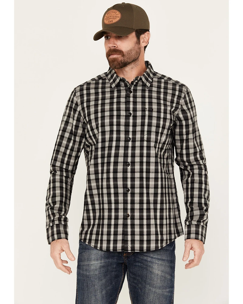 Brothers and Sons Men's Atascosa Plaid Print Long Sleeve Button-Down Western Shirt