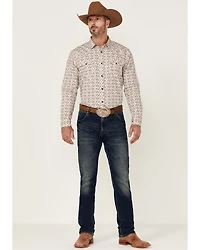 Moonshine Spirit Men's Sundial Southwestern Geo Print Long Sleeve Snap Western Shirt