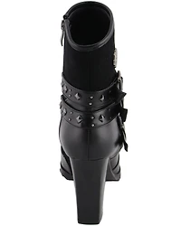 Milwaukee Leather Women's Block Heel Triple Strap Riding Boots - Round Toe