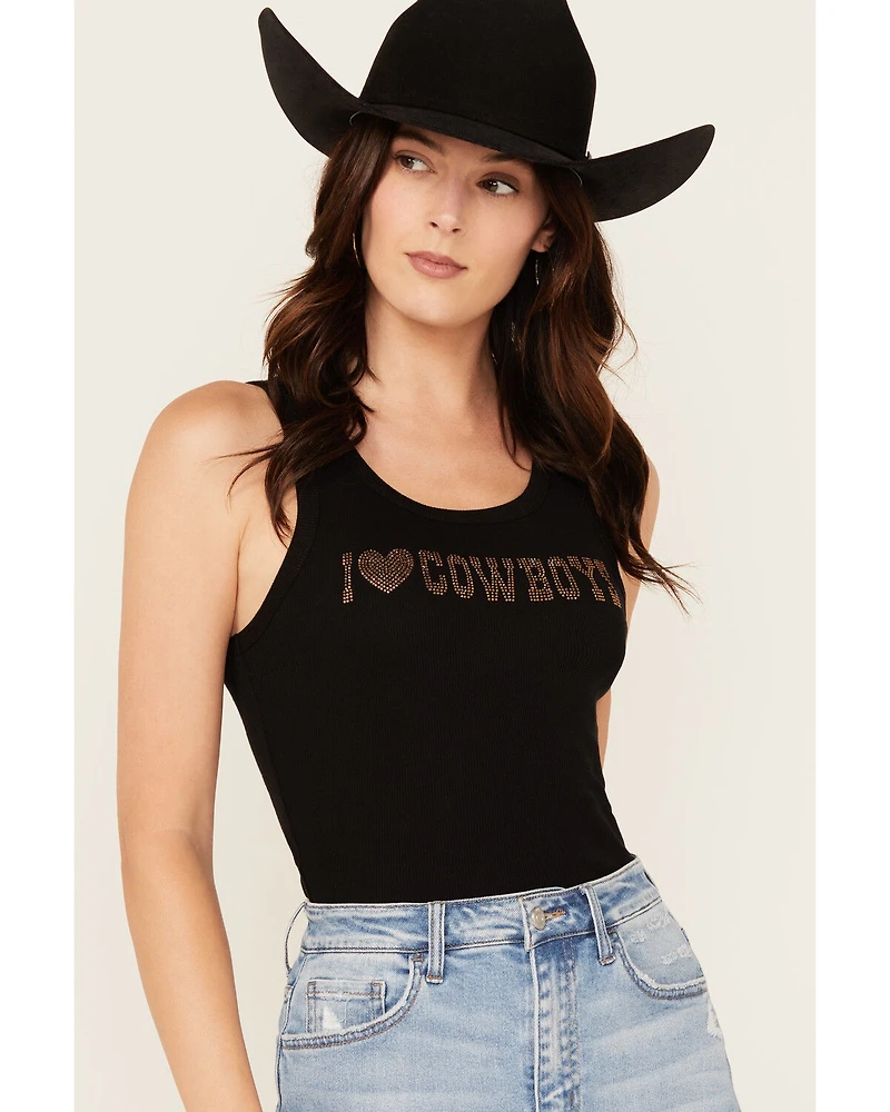 Youth Revolt Women's I Heart Cowboys Ribbed Tank